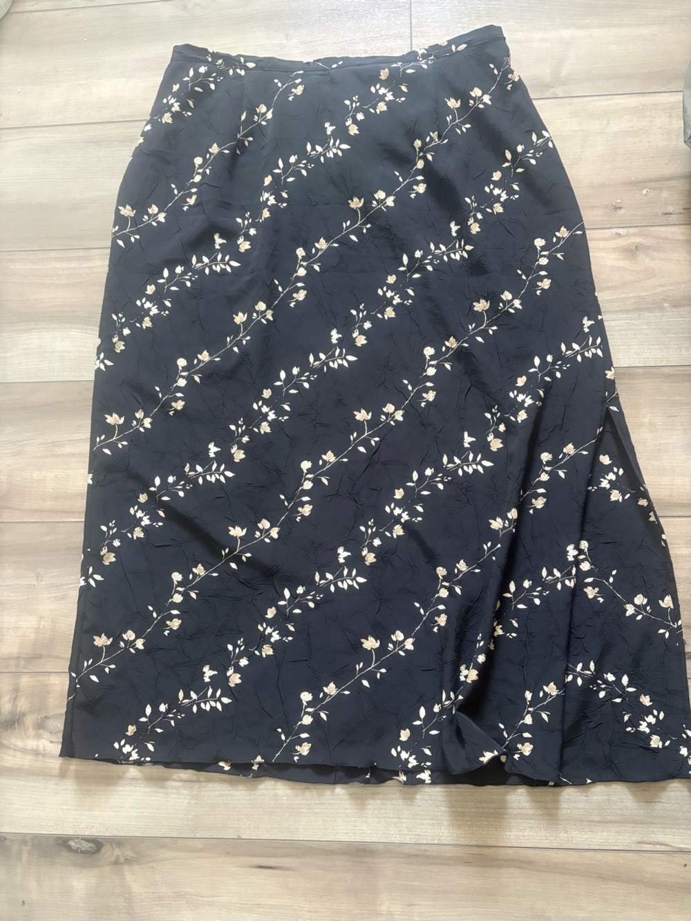 Maggie Mcnaughton Black Floral Vine Print A-Line Skirt, size 2x